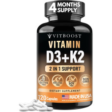 Вітамін VITBOOST Vitamin D3 K2 Complex D3 5000 МО + K2 MK-7 90 мкг, 120 капсул